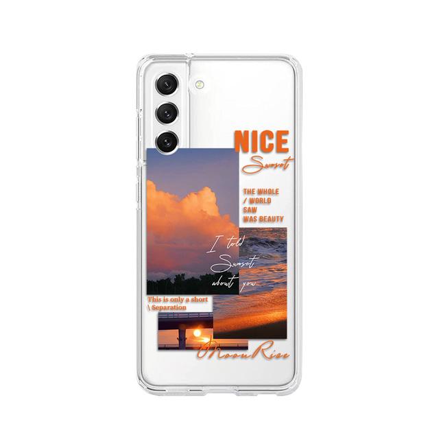 

Чехол с рисунком «Закатный пляж» для Samsung Galaxy S22 Ultra S21 S20 Plus Fe Note 20 10 A53 A52 S A32, прозрачный мягкий силиконовый чехол For Galaxy S22 Plus