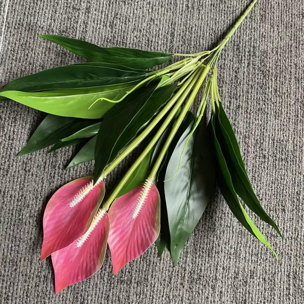 

Tree Branch Fake Anthurium Plastic Palm Tree Leaves Real Touch Fake Flowers Home Decor