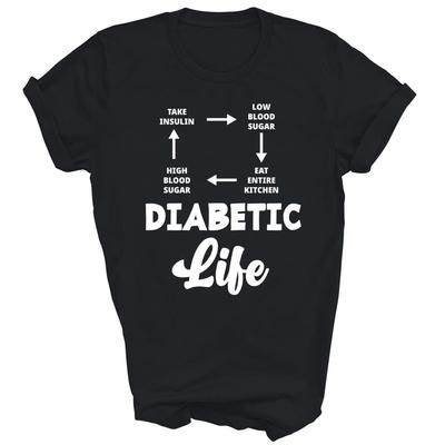 Vita Diabetica Diabete di Tipo 1 T1d Consapevolezza Maglietta Unisex Regalo