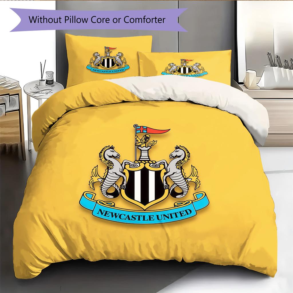 Newcastle United Pattern Bedding Quilt Set Home Decoration Gift (1 * Duvet Cover + 2 * Pillowcase Without Core)