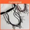 Cross Dark Punk Style Necklace Geometric Shape Tassel Choker For Travel Souvenir