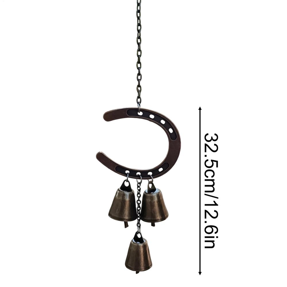 

Horseshoe-shape Metal Wind Chime Alloy Anti-Rust Fade-Proof Doorbell Decoration Horseshoe Windchime Ornaments For Wall Home