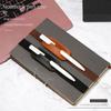 5pcs Lightweight Portable Pu Leather Pen Clip Pen Holder Pen Bag Pencil Case