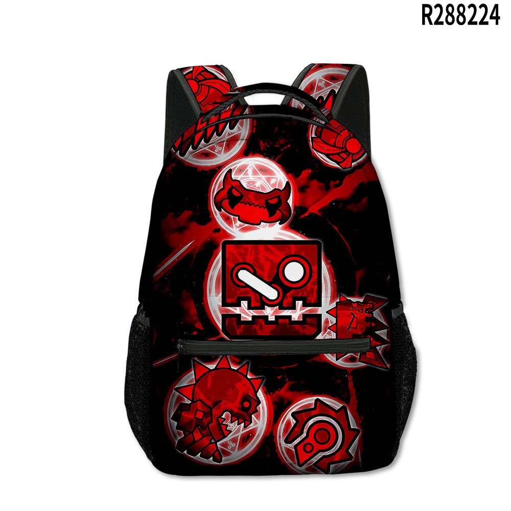 Klassieke Populaire Nieuwigheid Geometry Dash student Schooltas Notitieboek Rugzakken 3D Print Oxford Waterdicht Jongens/Meisjes Reisrugzakken black