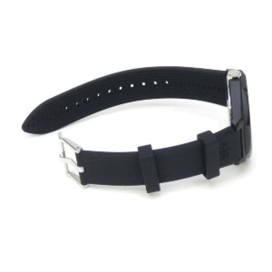 Open Box Armani Exchange AX4600 Classic Signature Quartz Watch – White Dial, Black Silicone Strap