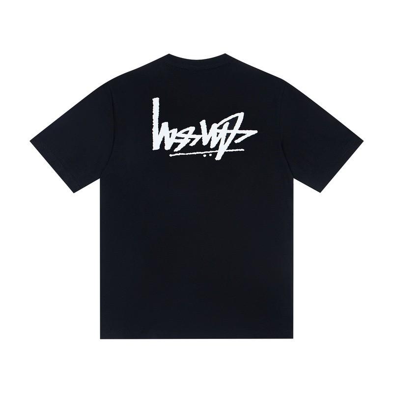 Camiseta de Algodón Unisex de Corte Holgado con Estampado de Letras Camiseta Casual de Manga Corta para Adolescentes y Adultos