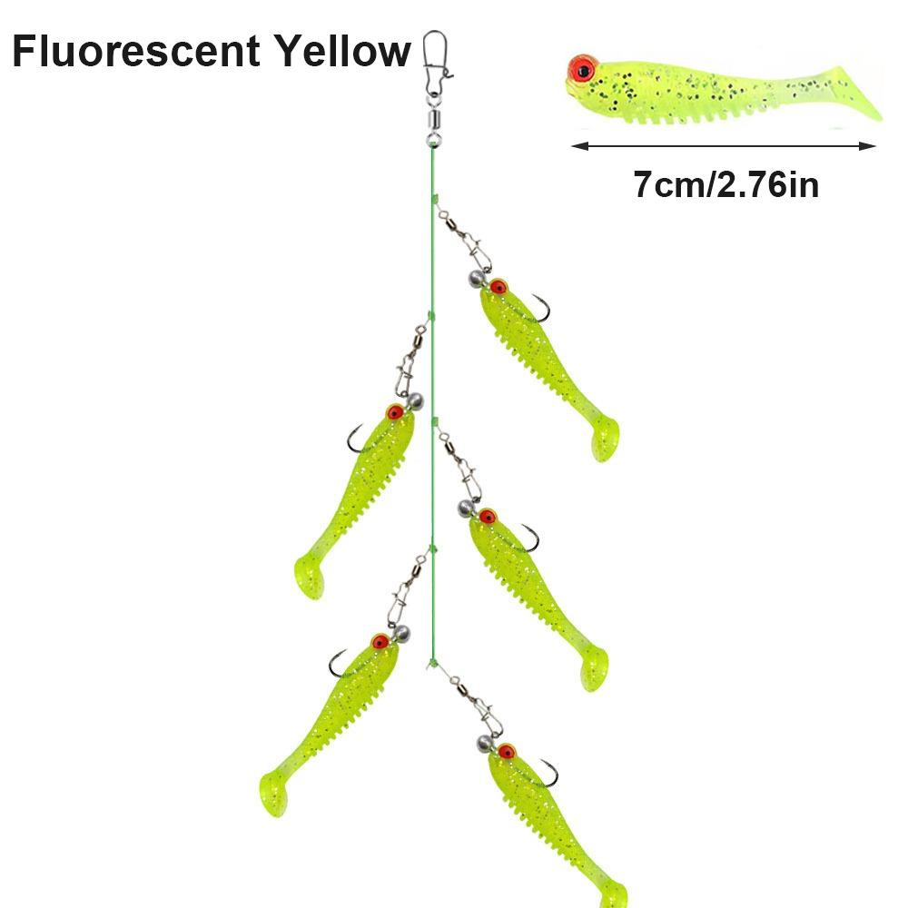 Silicone Cluster Fish Lure Anti-hanging Sole Sharp Fish Hook Simulation Bait Soft Swivel Pin Fishing Set-up Sea Fishing