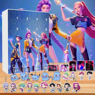 KPOP Dämonenjäger Weihnachts-Adventskalender Schlüsselanhänger Zubehör 24 Tage Countdown-Kalender Anhänger Weihnachtsgeschenke
