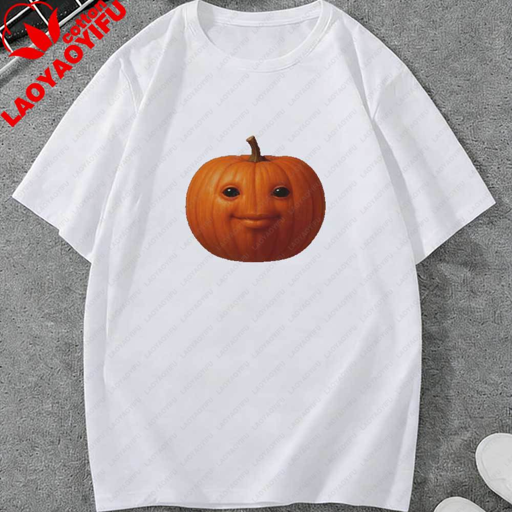 Niche Pumpkin Meme TShirt Harajuku Graphic T Shirts Unisex Clothing Funny Outdoors High Quality Cotton Shortsleev Harajuku Tops