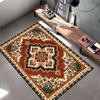 Vintage Bohemian Area Rug with Red Geometric Floral Pattern Design Suitable for Use As an Anti-slip for Living Room Bedroom Sofas