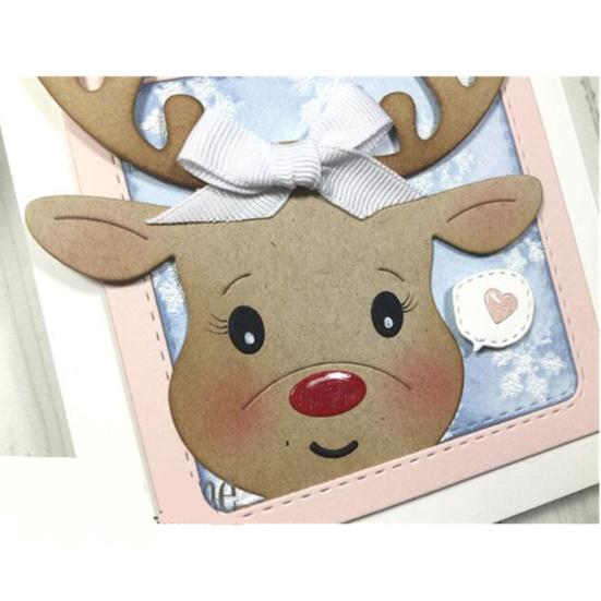 Metall-Stanzformen mit Hirsch-Box, zum Selbermachen, Scrapbook, Prägung, Papierkarten, Basteln, Punch-Schablone