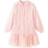 Balabala Girls' Bowknot Long Sleeve Mesh Dress