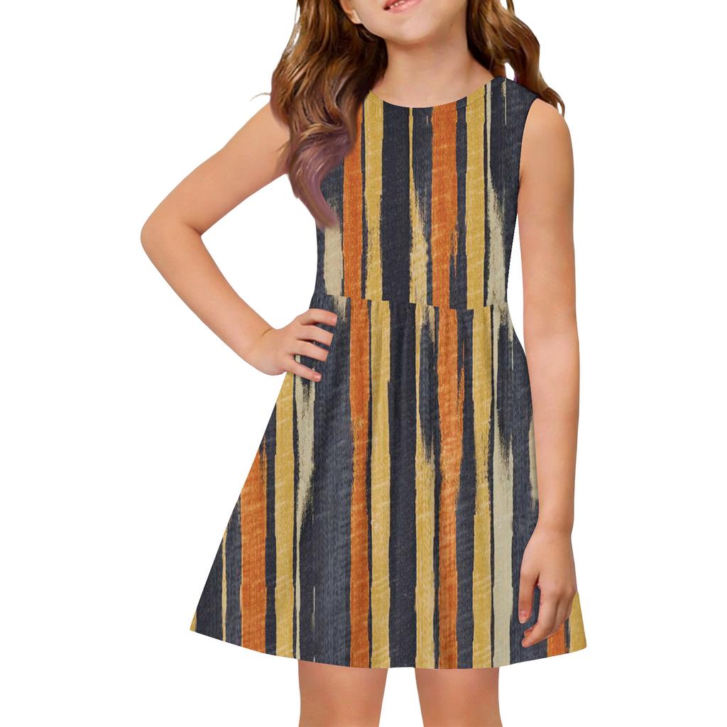 Dívčí letní princeznovské šaty - Šaty s áčkovou sukní a vestou