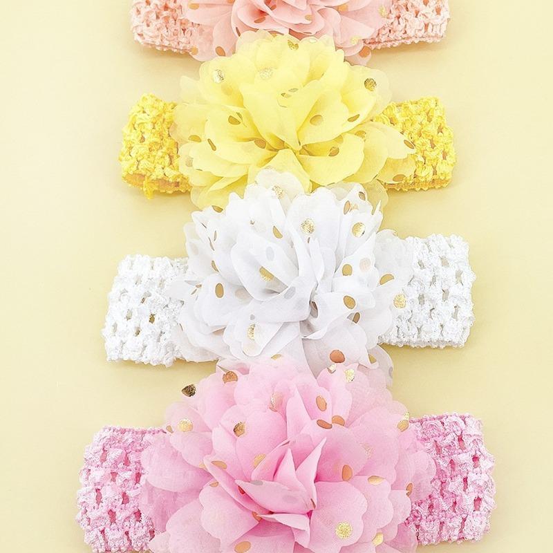 New Children's Headband, Soft Bronzing Flower Baby Headscarf, Cute Princess Baby Hair Accessories
