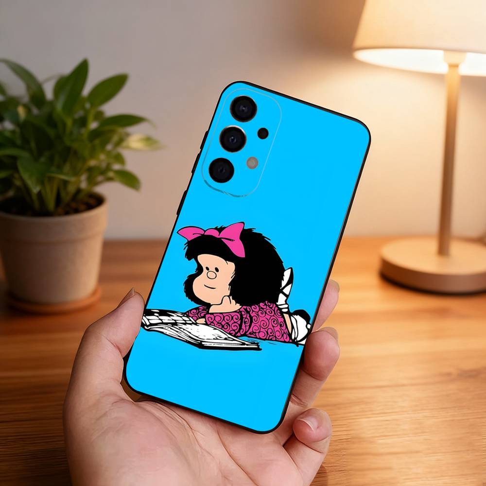 

Cute M-Mafaldas Phone Case For Samsung S25,S24,S21,S22,S23,S30,Ultra,S20,Plus,Fe,Lite,5G Black Cover Samsung S24