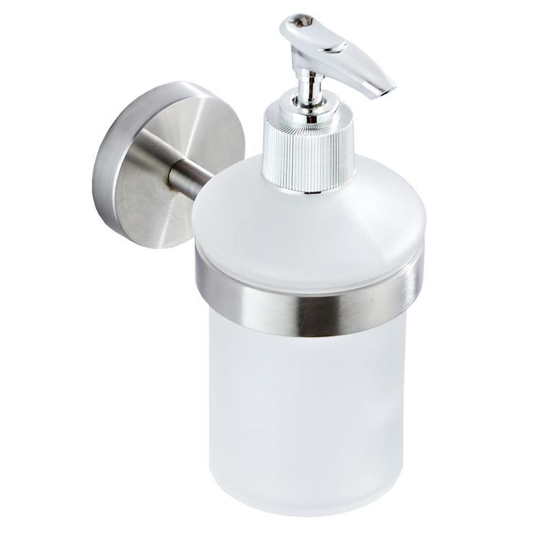 

Bathroom Liquid Shampoo Dispenser with Matte Glass and Chrome Handle | Liquid Soap Dispensers