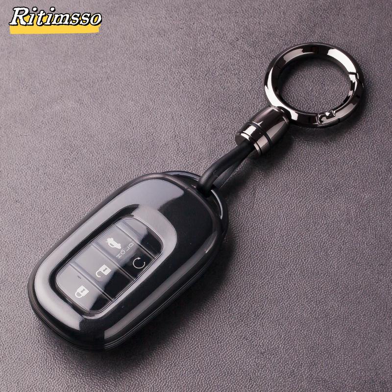 Soft TPU Car Key Case Cover For Honda Civic Accord HR-V CR-V CRV 2022 2023 4 5 Buttons Auto Shell Fob Holder Car Accessories