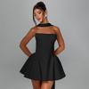 New Fashion Back Zipper Strapless Short Dress
