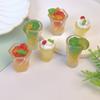 Summer Themed Fruit Drink Cup Ornaments Miniature Doll House Mugs Figurines Toys For Jewelry Making Accessories Decoration