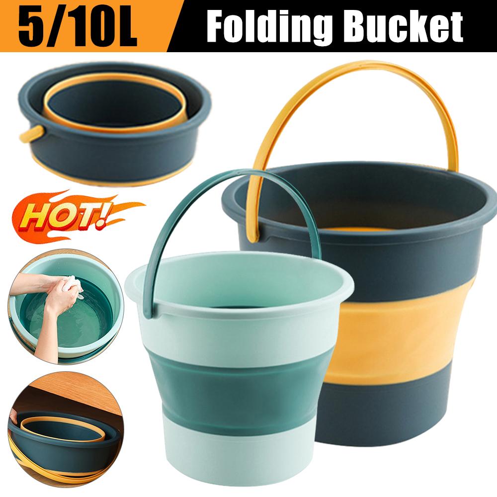 5/10L Travel Bucket Car Wash Water Storage Container Home Folding Bucket for Washing Outdoor Camping Water Bucket Foldable Basin