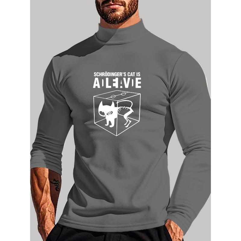 Men s Mock Neck Long Sleeve Tee, Perfect for Autumn Outdoor S