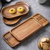 Acacia Wood Tea Tray Japanese Style Heat Resistant Wooden Tray Plate Irregular Tableware Dried Fruit Snack Plate Party Serving