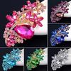 Waterdrop Flower Brooch Pin Rhinestone Crystal Brooches Bouquet Wedding Jewelry ADM