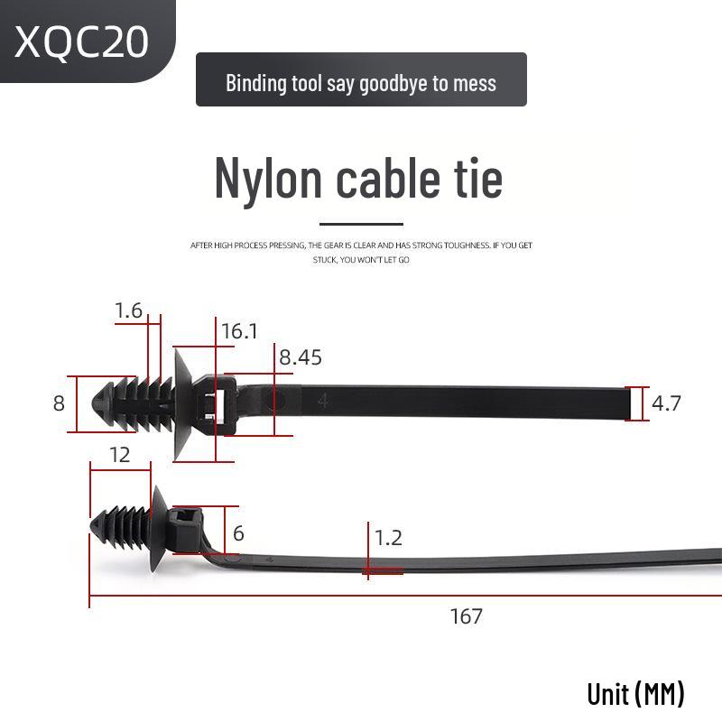 5x220mm Automotive Screw Head Zip Tie, 500 pcs/bag, Pack of 21