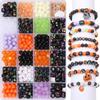 Halloween Kinder DIY Perlenarmband Halskette Bastelset Kreatives Handgemachtes Schmuckperlen Set Feiertagsbastelgeschenk