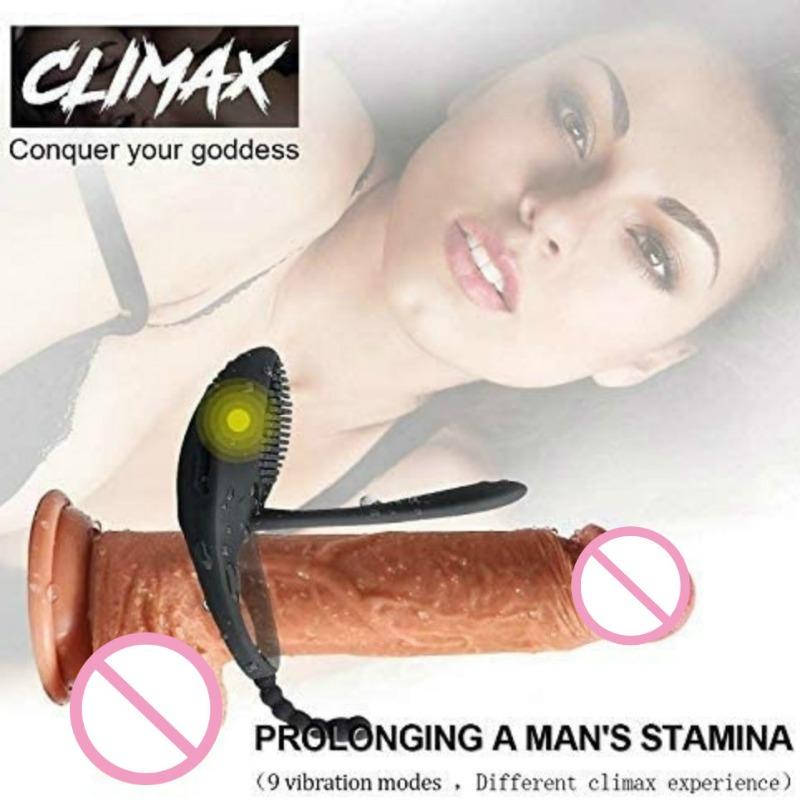 HIMALL Cock Ring Male Vibrate Penis CockRing Vibrator Clitoris Stimulate Delay Ejaculation Sex Toy for Couple Men Adult Product