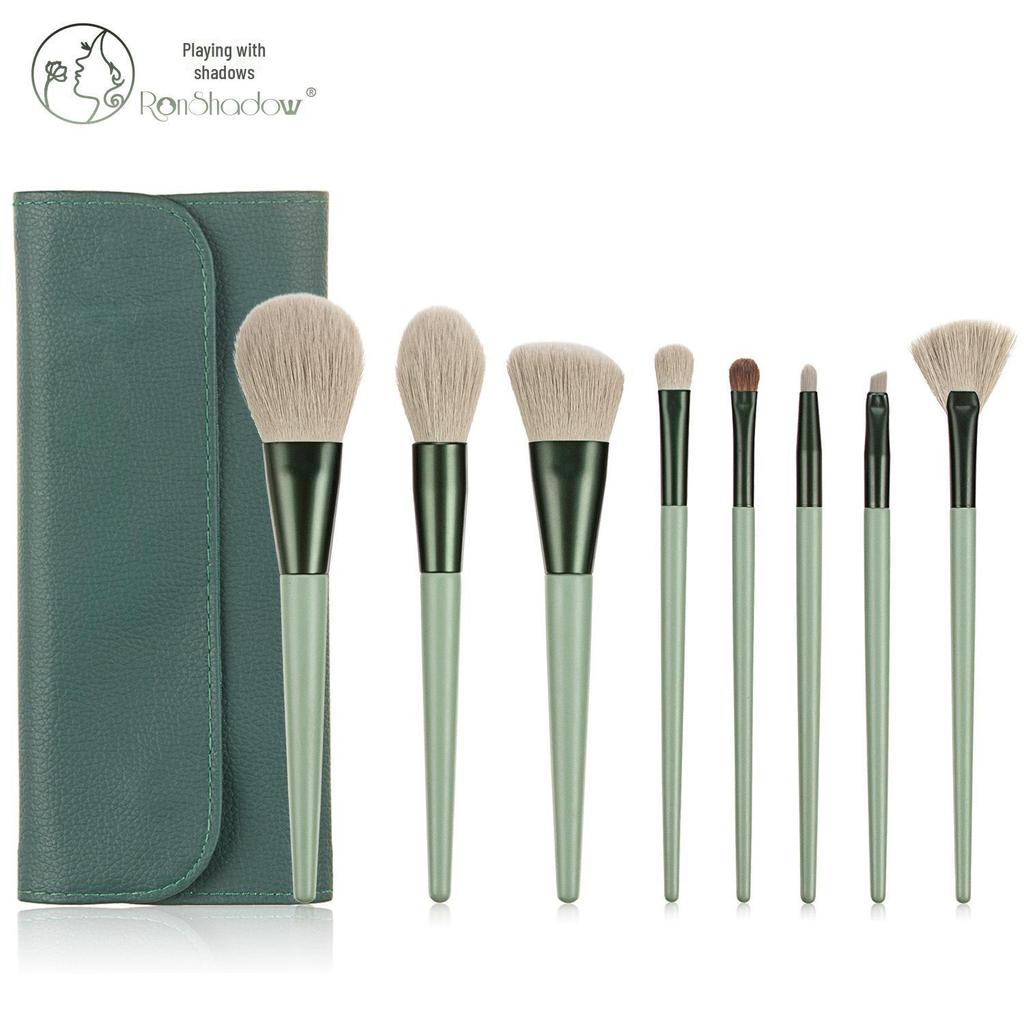 Nongying 8-Piece Animal Hair Makeup Brush Set with Storage Bucket for Beginners