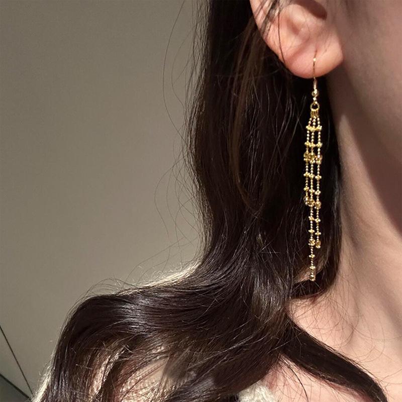 Exquisite Lightweight Luxury Tassel Earrings: Fashionable, Versatile & Sweet