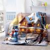 Christmas Snowman Room Customize Your Name Blanket Gift Personalized Blanket Soft & Cozy Throw For Home Decor Bedding Sofa Living Room