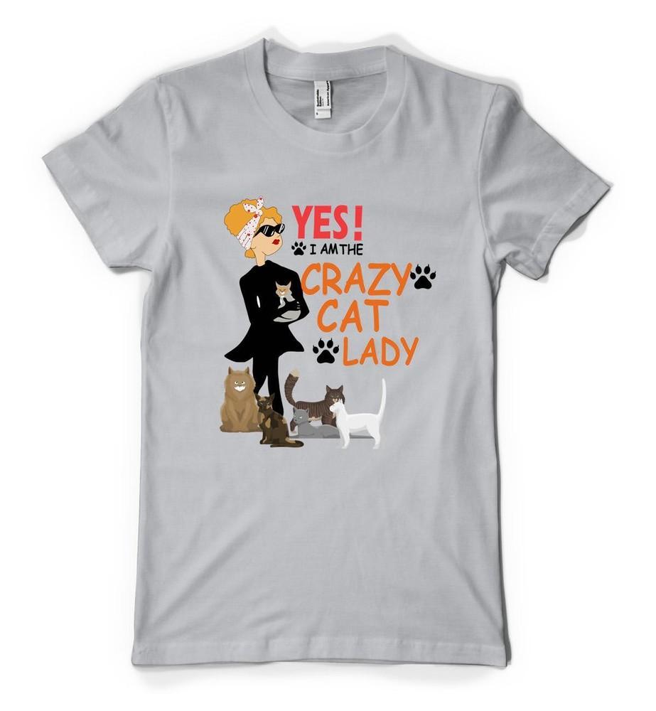 

Yes I Am The Crazy Cat Lady Kitty Funny Personalised funny Unisex Adult T Shirt M
