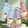 1PC Coffee Cup Cookie Snack Print 750ml Color Plastic Sports Water Bottle Leakproof Flip Straw Lid Suitable for Sports Office Home Use