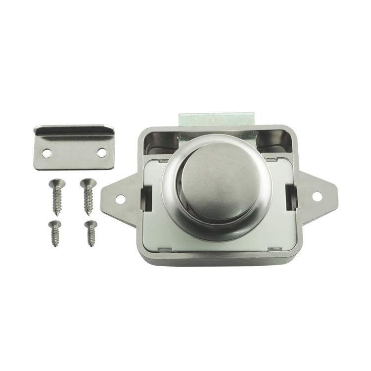 Large Keyless RV and Yacht Button Lock - Black, Gold, Chrome, Brown