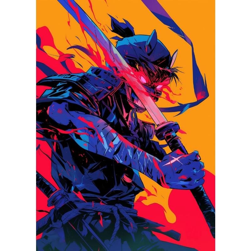 Classic Retro Japan Anime Game Samurai Posters Prints Pictures Portrait Bushido Canvas Painting Wall Art Living Room Home Decor