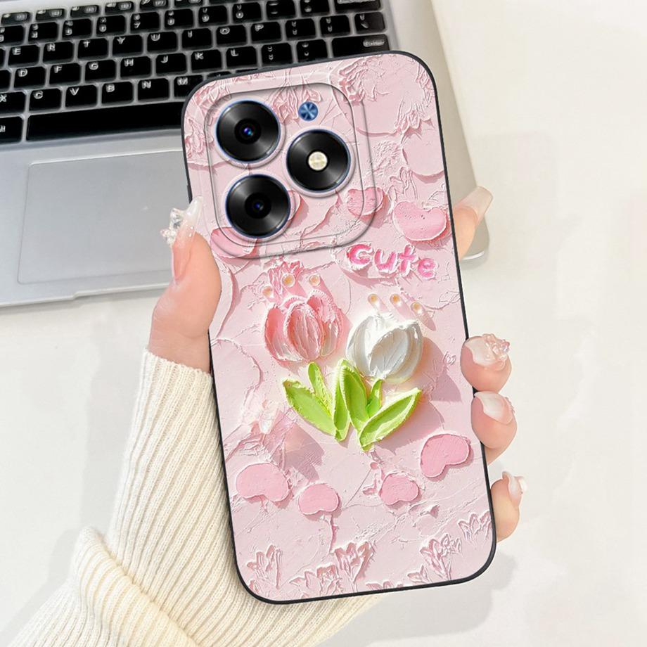 Pour Itel S23+ S23 Plus ItelS23 Coque Esthétique Dessin Animé Panda Lapin Peinture Florale Protection Appareil Photo Housse Souple S665LS681LN