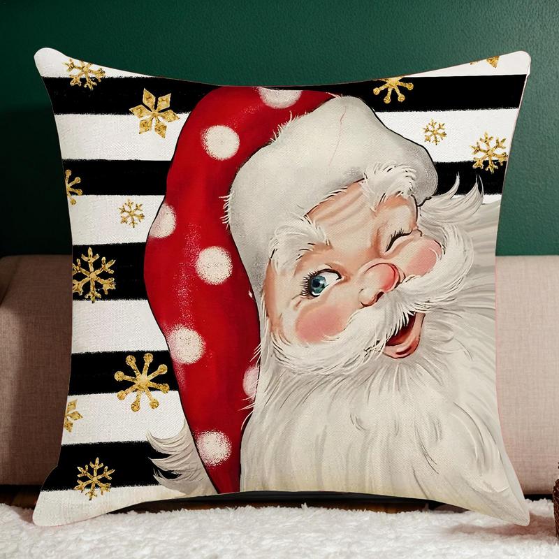 Christmas Reindeer Pillow Cover Christmas Throw Pillow Cover Cushion Soft Case Seasonal Decor Elk Snowman Christmas Tree Pillow