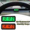 Digital Display Solar-Powered LCD Digital Car Clock Car Thermometer Humidity Gauge  Automotive