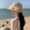New Hat Women's Lace Flower Straw Hat Summer Big Brim Sunshade Sunscreen Hat Seaside Beach Sun Hat