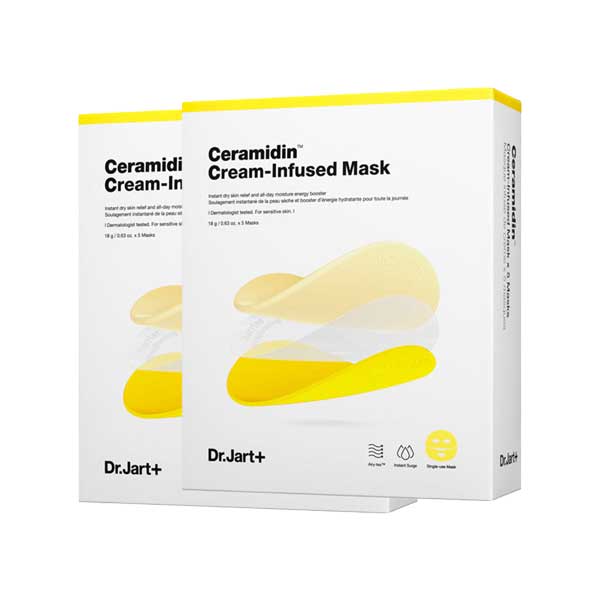 

Dr.Jart+ Ceramidin Cream Infused Sheet Mask Intensive Moisturizing Face Mask 18g x 10 Sheets