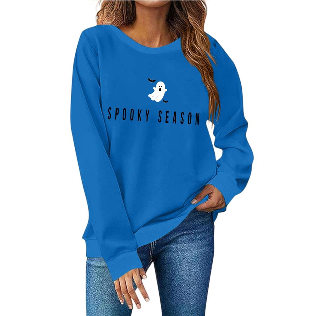 Women's Fashion Casual Print Casual Long Sleeve Round Neck Sweatshirt Top