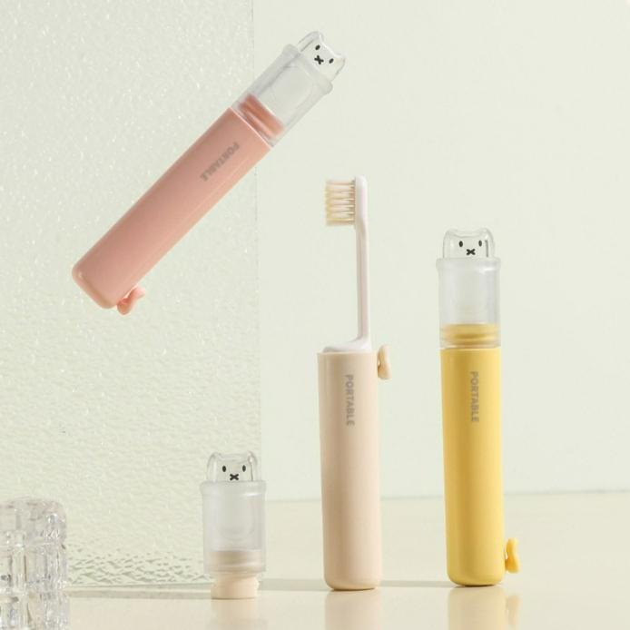 2-in-1 Portable Toothbrush Set Toothware Toothpaste Storage Business Travel Essential Artifact Soft Hair