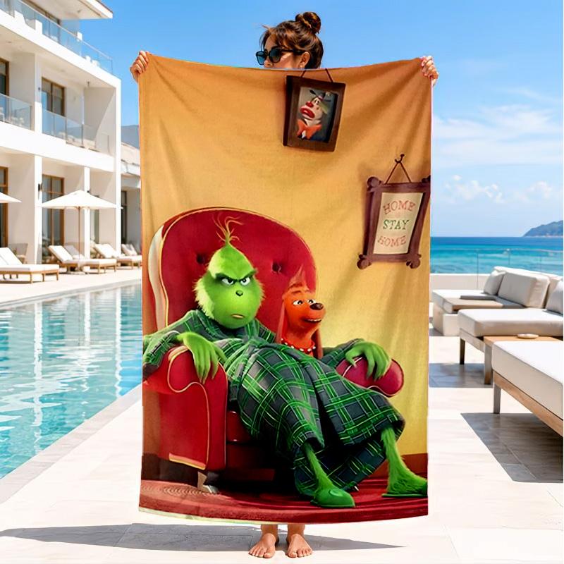 Christmas Comfort Beach Towel, Microfiber Beach Towel, Perfect For Pool, Beach, Travel, Home Decor Beach Party Fan Gifts
