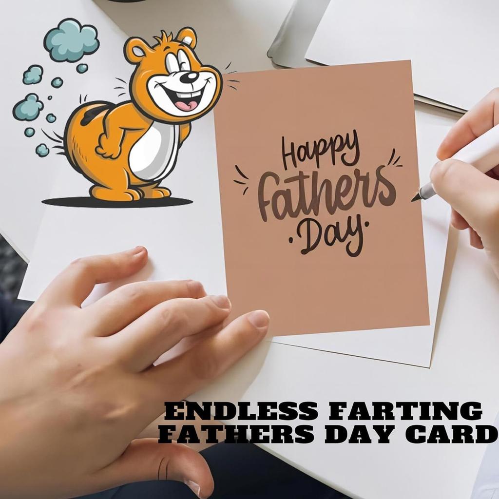 Endless-Farting Father's Day Card,  Funny Prank Fathers Day Card, Father's Day Gifts For Dads Funny Endless-Farting Sound Prank Greeting Card
