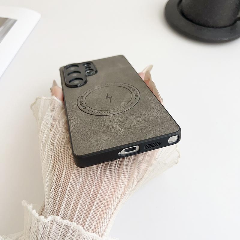S23 FE Lightning Fashion Leather Phone Case For Samsung Galaxy S23 Plus Soft Bumper Protection Cases Anti-Fall Cover S23 Ultra