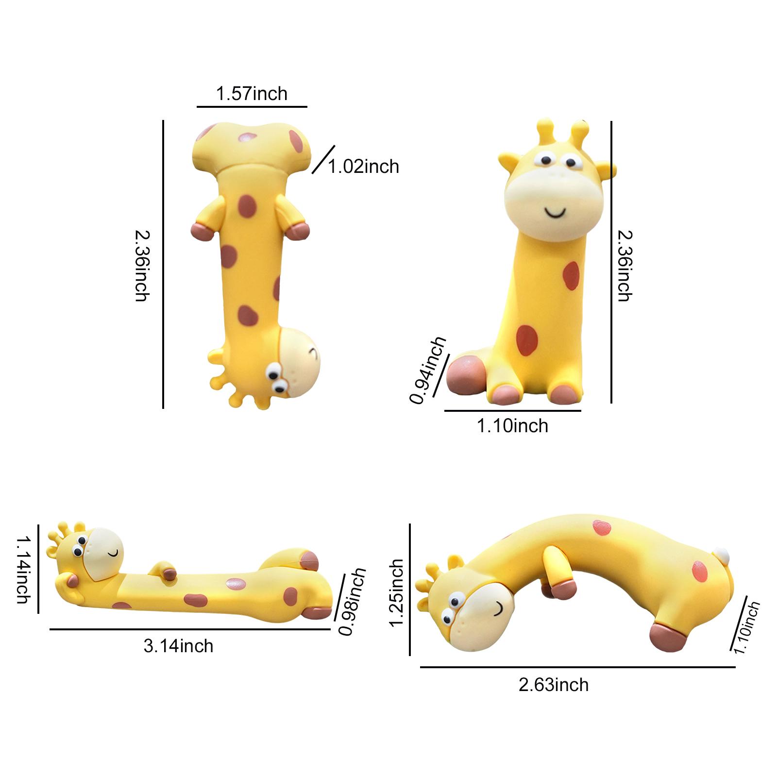 

4Pcs Computer Monitor Decor Figurines Reusable Cute Dashboard Decorations Multi-Purpose Car Dashboard Ornaments Gift for Friends жирафовий