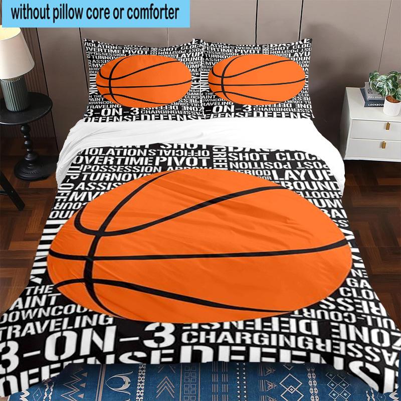 3PCS Basketball Pattern Background 3pcs Bedding,Including 3PCS Duvet Cover And 2pcs Pillowcases Perfect for Christmas,Ideal for Bedroom, Dormitory