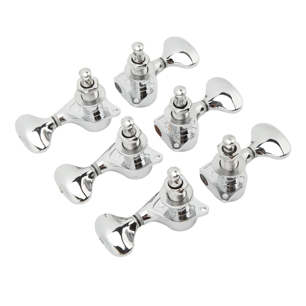 1:18 Gear Ratio Guitar Tuners Knob Enclosed Robust Silver Electric Guitar String Knob Tuning Pegs